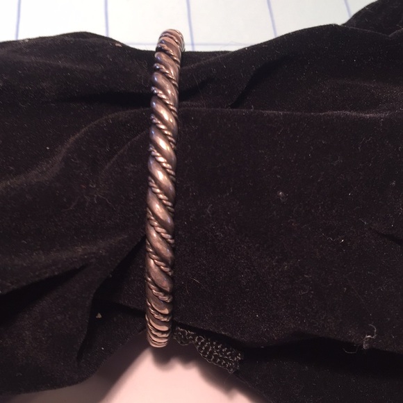 Vintage sterling silver twisted rope cuff bracelet - Picture 4 of 7